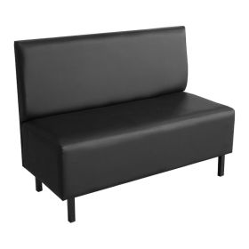 BANQ-07A-N-110  Banquette restaurant dossier lisse couleur noir 110 cm - en stock
