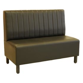 BANQ-33-M-120  Banquette simili marron couture verticale 120 cm - en stock