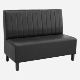 BANQ-33-N-120  Banquette simili noir couture verticale 120 cm - en stock