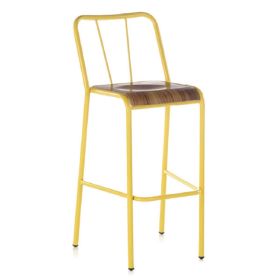 CBC-3010MB Chaise haute de bar en metal et bois couleur au choix