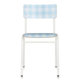 CBC-98V Chaise vintage en bois formica imprime VICHY