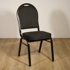 CGA-CY02-IN2  Chaise de conférence empilable structure noir tissu noir mouchete