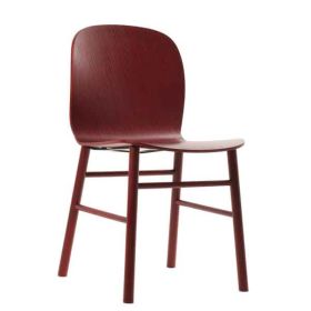 CLB-61 Chaise en bois stratifie hpl structure en chene massif coloris au choix