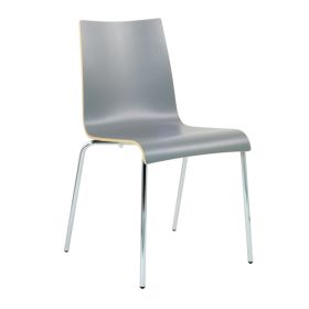 CLB-A01 Chaise en bois stratifie empilable – coloris uni au choix