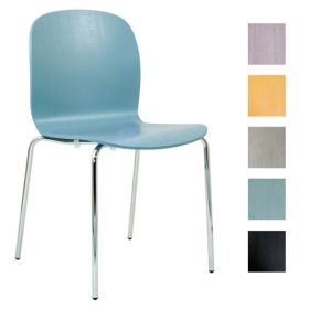 CLB-A04 Chaise empilable en bois veiné 2 couleurs au choix