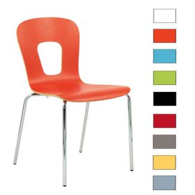 CLB-A05 Chaise en bois stratifie empilable – coloris uni au choix