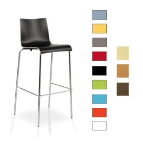 CLB-A06 Chaise haute de bar en bois stratifie empilable dossier haut – coloris au choix