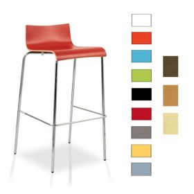 CLB-A07 Chaise haute de bar en bois stratifiee empilable dossier bas – coloris au choix