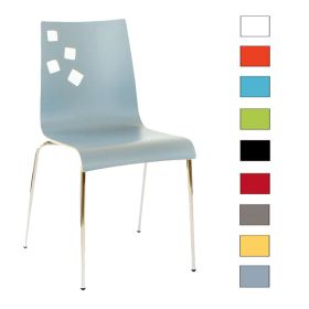 CLB-A08 Chaise empilable en bois stratifie avec decoupe au dossier – coloris au choix