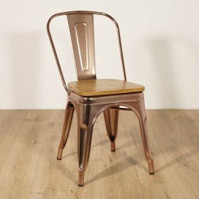CMI-221-CO Chaise empilable couleur copper - assise bois en option