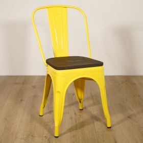 CMI-221-J Chaise empilable couleur jaune - assise bois en option