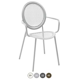 CMU-3397 Fauteuil de terrasse médaillon assise et dossier perforé