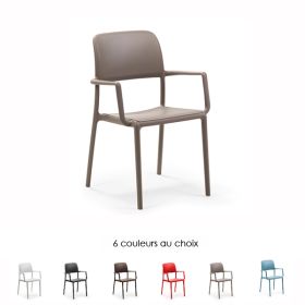 CPN-40246 Fauteuil design empilable RIVA au dossier lisse 6 couleurs au choix