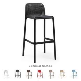 CPN-40344 Chaise haute design LIDO empilable au dossier perfore 7 couleurs au choix