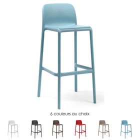 CPN-40346 Chaise haute de bar lisse empilable 6 couleurs au choix