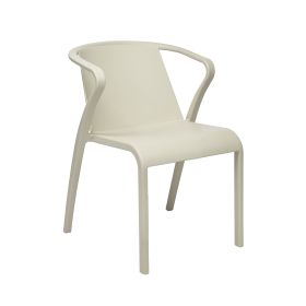 CPZ-D357-BG Fauteuil empilable en polypropylene fibre de verre couleur beige