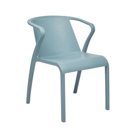 CPZ-D357-B Fauteuil empilable en polypropylene fibre de verre couleur bleu