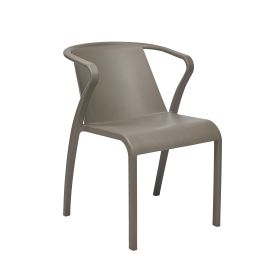 CPZ-D357-T Fauteuil empilable en polypropylene fibre de verre couleur taupe