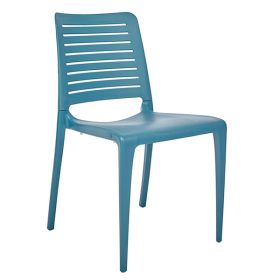 CPZ-P091-BLEU Chaise contemporaine empilable en polypropylène couleur bleu