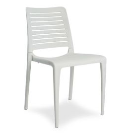 CPZ-P091-BL Chaise contemporaine empilable en polypropylène couleur blanc