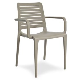 CPZ-P092-T Fauteuil monobloc en polypropylene couleur taupe