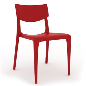 CPZ-T094-R Chaise polypropylene de style contemporaine couleur rouge