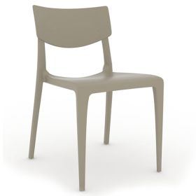 CPZ-T094-T Chaise polypropylene de style contemporaine couleur taupe