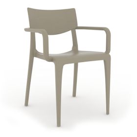 CPZ-T095-T Fauteuil d'exterieur en injection plastique couleur taupe