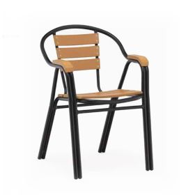 CRA-333N Fauteuil de terrasse bois alu noir