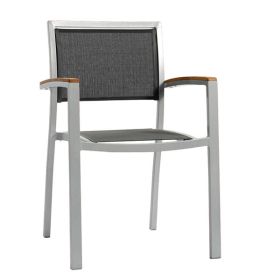 CRZ-T21-G Fauteuil en aluminium peint gris en textilene gris