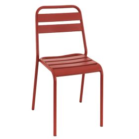 CRM-066-R Chaise en acier empilable couleur rouge