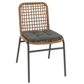 CRM-2116-NT Chaise empilable tressage pe naturel structure alu