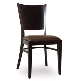 CZH-018W-M Chaise de restaurant en bois assise marron