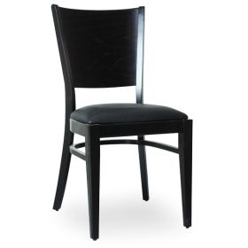 CZH-018W-N Chaise de restaurant en bois assise noir