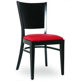 CZH-018W-R Chaise de restaurant en bois assise rouge