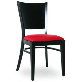 CZH-018W-R Chaise de restaurant en bois assise rouge
