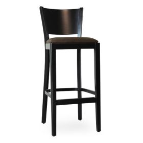CZH-218W-M  Chaise de bar en bois wenge assise couleur marron