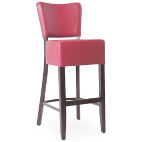 CZH-2305-BX  Chaise de bar en bois rembourree couleur bordeaux
