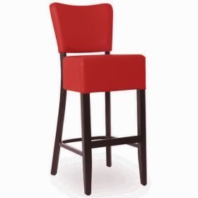 CZH-2305-R  Chaise de bar en bois rembourree couleur rouge