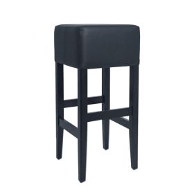 CZH-X127R-N Tabouret de bar tapissé assise carrée couleur noir