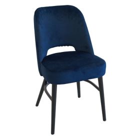 CZH-X59-VBL Chaise vintage velours bleu