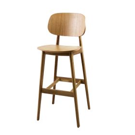 CZH-202B-NT Chaise haute de bar en bois chene couleur naturel