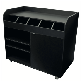 DVE-49401-N Desserte vaisselier bas noir compartiment couvert fixe