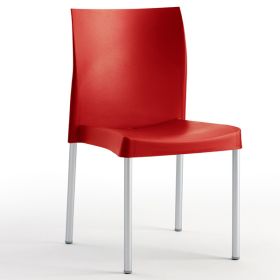 CIS-7055-RO Chaise de terrasse en polypropylène rouge