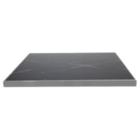 LTC-60010-60X60 Plateau ceramique marbre noir 60x60cm cadre inox mat