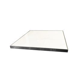 LTC-80018-60X60 Plateau ceramique marbre blanc 60x60cm cadre inox mat