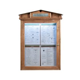 SMCS4A4WLR Porte-menu mural LED 4 pages A4 format portrait 82*52 cm couleur teck