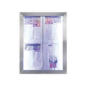 SMCS4A4WLSS Porte-menu mural LED 4 pages A4 format portrait 70x53 cm