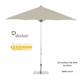 PAR-3000700-10-20P Parasol rond 300 cm mat aluminium avec ou sans volant, pied en option