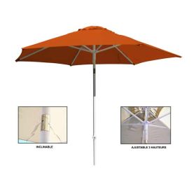 PAR-892-AM Parasol rond droit inclinable 2.5 metres en aluminium toile acrylique Masacril soft 260 gr